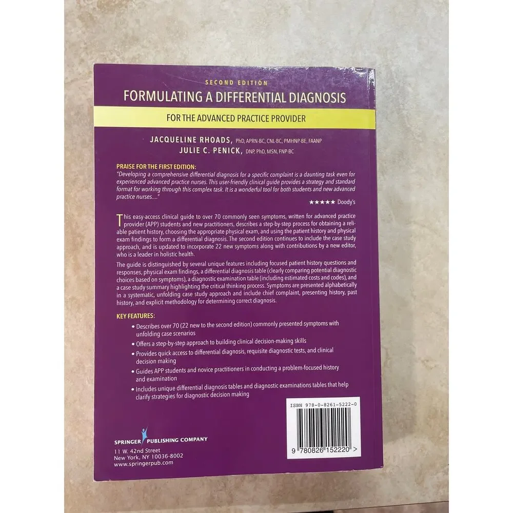 Formulating a Differential Diagnosis Advanced Practice Provider 2nd Ed Book 2018